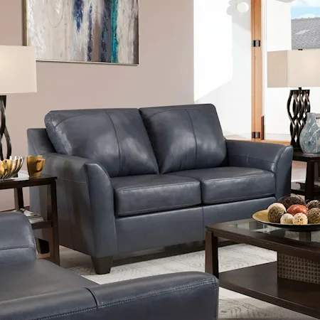 Contemporary Loveseat with Flared Arms